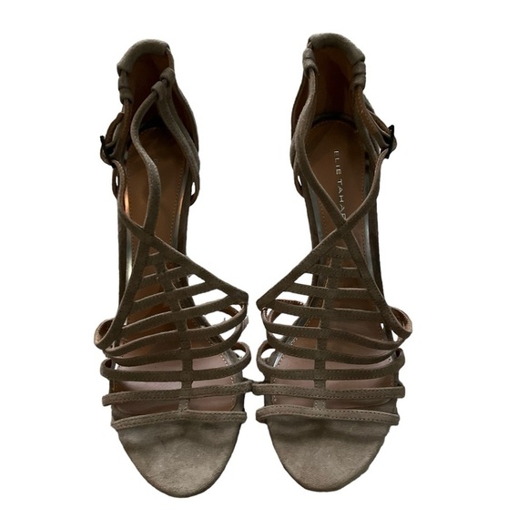 EUC Elie Tahari Strappy Heels Size 38.5 8 US - Picture 2 of 7